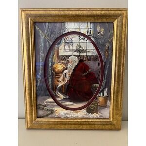 The Journey by Peggy‎ Adams Santa Claus Christmas Framed Art Print Glitter Gold